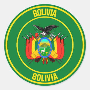 Pegatina Redonda Bolivia Round Emblem