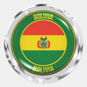 Pegatina Redonda Bolivia Round Emblem