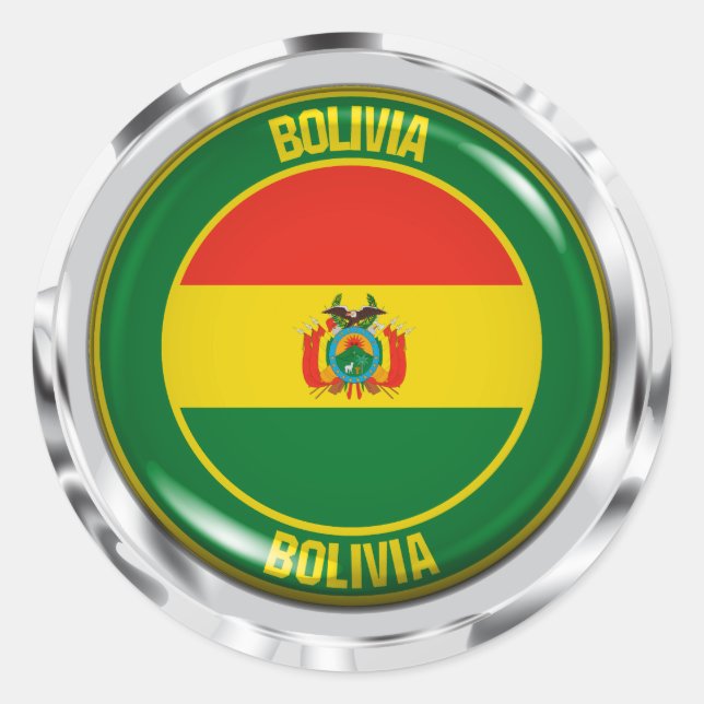 Pegatina Redonda Bolivia Round Emblem (Anverso)