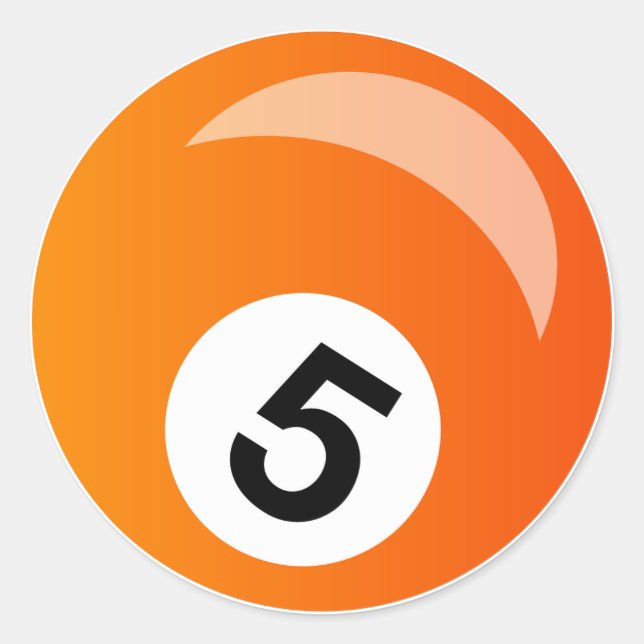 Pegatina Redonda Bolsa de billar de Naranjas clásicos (Anverso)