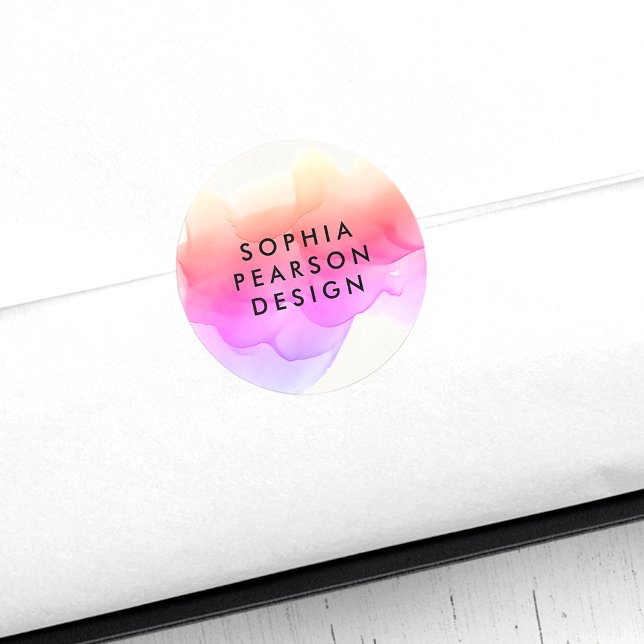 Pegatina Redonda Bolsa de color de agua Pastel (Subido por el creador)