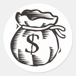 Pegatina Redonda Bolsa de dinero