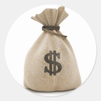 Pegatina Redonda bolsa de dinero