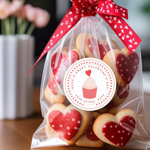 Pegatina Redonda Bolsa de dulces del Día de San Valentín