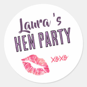 Pegatina Redonda Bolsa de fin de semana para despedida de soltera
