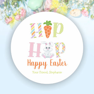 Pegatina Redonda Bolsa de golosinas de Pascua de Bunny Hip Hop Stic