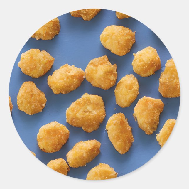 Pegatina Redonda Bolsa de nugget de pollo (Anverso)