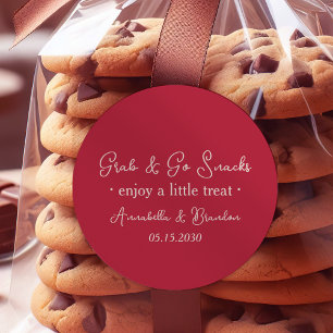 Pegatina Redonda Bolsa de regalo de galleta de boda personalizada