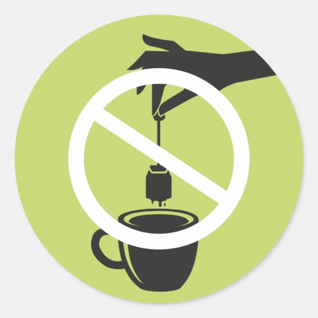 Pegatina Redonda Bolsa de té (Anverso)