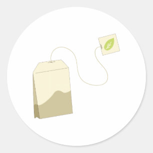 Pegatina Redonda Bolsa de té