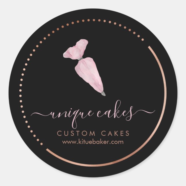 Pegatina Redonda Bolsa de tuberías de aspersión de crema (Anverso)