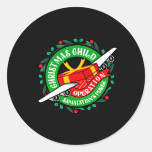 Pegatina Redonda Bolsa del Samaritano Operación Niño de Navidad Mem