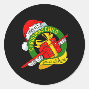 Pegatina Redonda Bolsa del Samaritano Operación Niño Navidad Divers