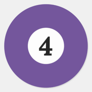 Pegatina Redonda Bolsa púrpura Billiard sólida 4