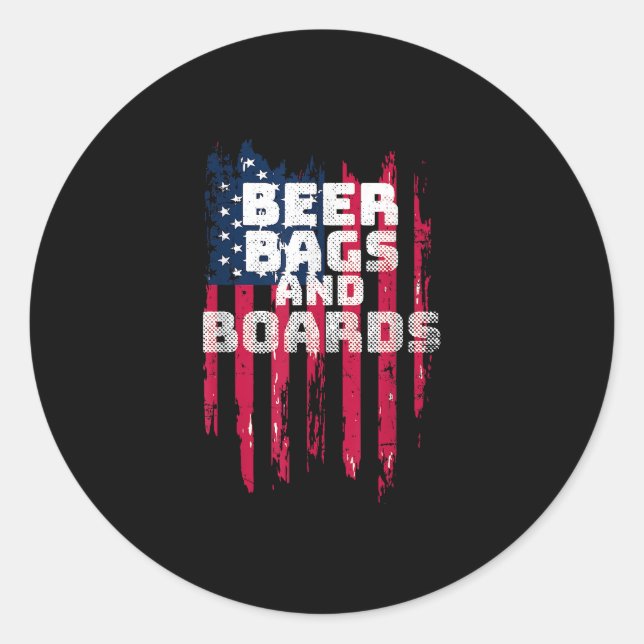 Pegatina Redonda Bolsas de abejas de Cornhole (Anverso)
