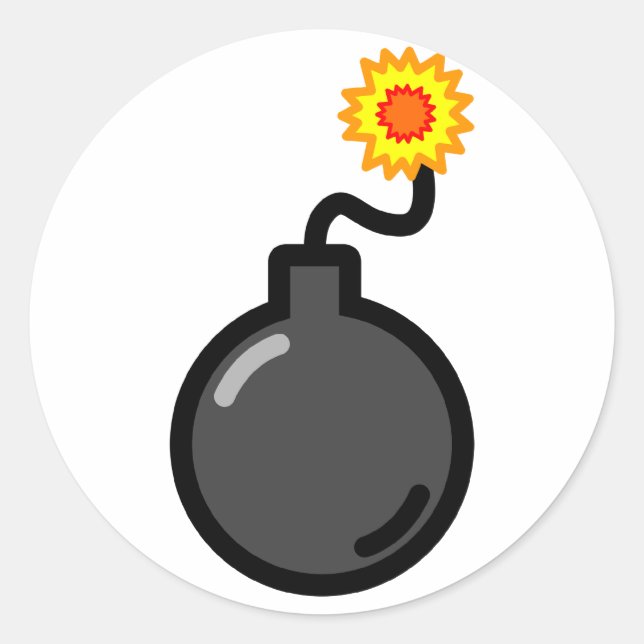 Pegatina Redonda ¡Bomba! (Anverso)