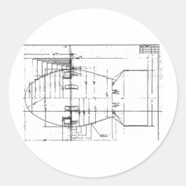 Pegatina Redonda Bomba atómica Fat Man