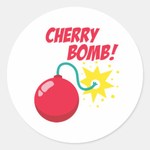 Pegatina Redonda ¡Bomba de cerezo!