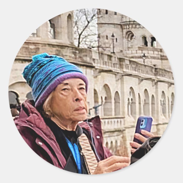 Pegatina Redonda bomba fotográfica (Anverso)