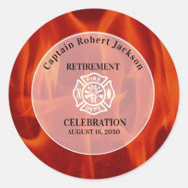 Pegatina Redonda Bombardero para bomberos