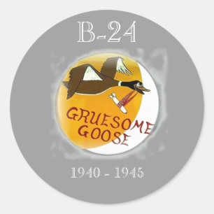 Pegatina Redonda BOMBARDERO PESADO del LIBERTADOR B-24 diverso.