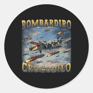 Pegatina Redonda Bombardino Crocodilo