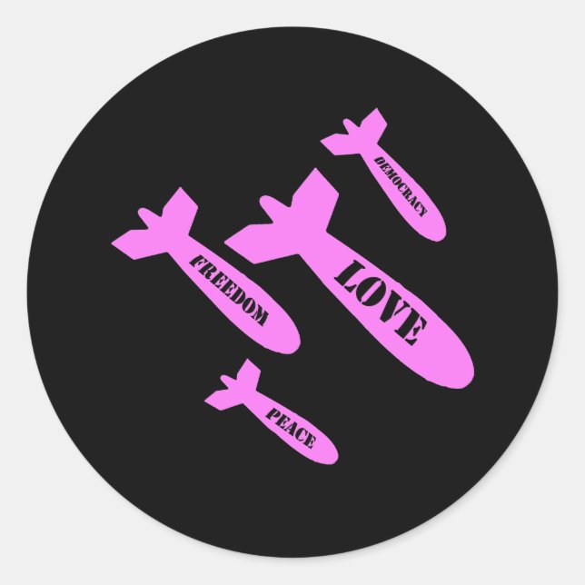 Pegatina Redonda Bombas de amor (Anverso)