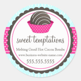 Pegatina Redonda Bombas de chocolate caliente de cacao