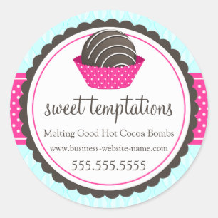 Pegatina Redonda Bombas de chocolate caliente de cacao