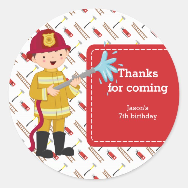 Pegatina Redonda Bombero (Anverso)