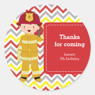 Pegatina Redonda Bombero