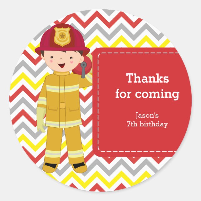 Pegatina Redonda Bombero (Anverso)