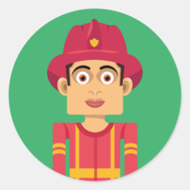 Pegatina Redonda Bombero