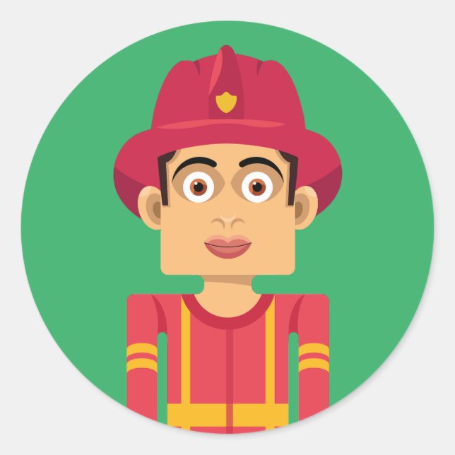 Pegatina Redonda Bombero (Anverso)
