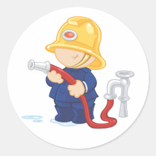 Pegatina Redonda Bombero