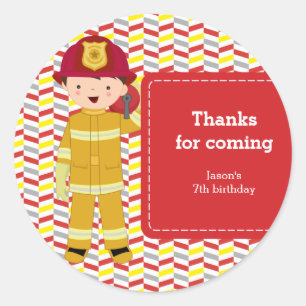 Pegatina Redonda Bombero