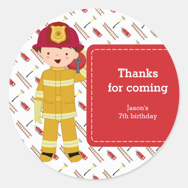 Pegatina Redonda Bombero (Anverso)