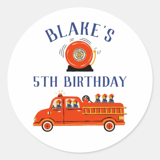 Pegatina Redonda Bombero (Anverso)