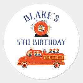 Pegatina Redonda Bombero