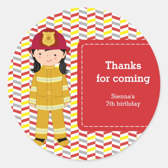 Pegatina Redonda Bombero (Anverso)