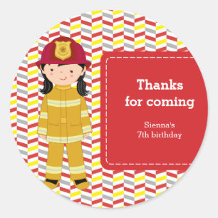 Pegatina Redonda Bombero