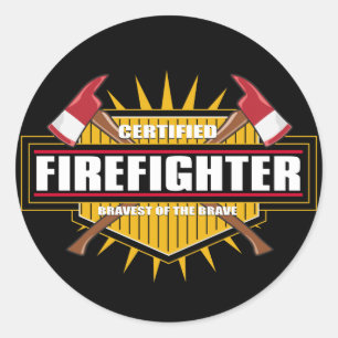 Pegatina Redonda Bombero certificado