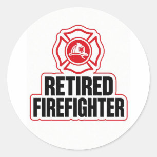 Pegatina Redonda Bombero jubilado
