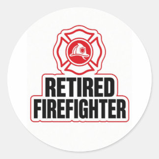Pegatina Redonda Bombero jubilado
