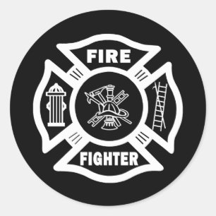 Pegatina Redonda Bombero maltés