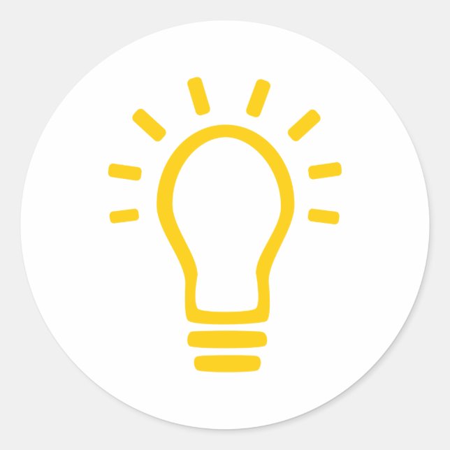 Pegatina Redonda Bombilla (Anverso)