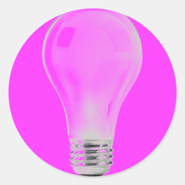 PEGATINA REDONDA BOMBILLA BLANCA (Anverso)