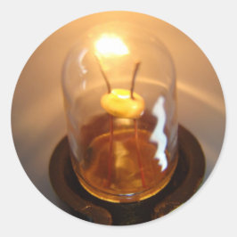 Pegatina Redonda Bombilla de luz de bajo voltaje brillante
