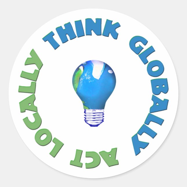 Pegatina Redonda bombilla de tierra (Anverso)