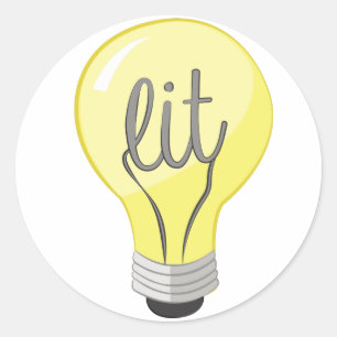 Pegatina Redonda Bombilla ligera